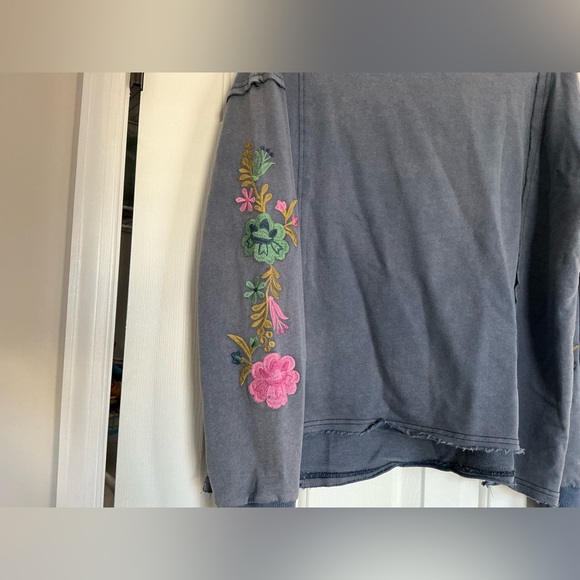 Floral Embroidered Blue Top - Picture 9 of 13